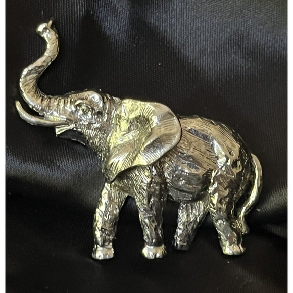 Art Jewelry Vintage Elephant Brooch Pin By Art Silver Tone Good